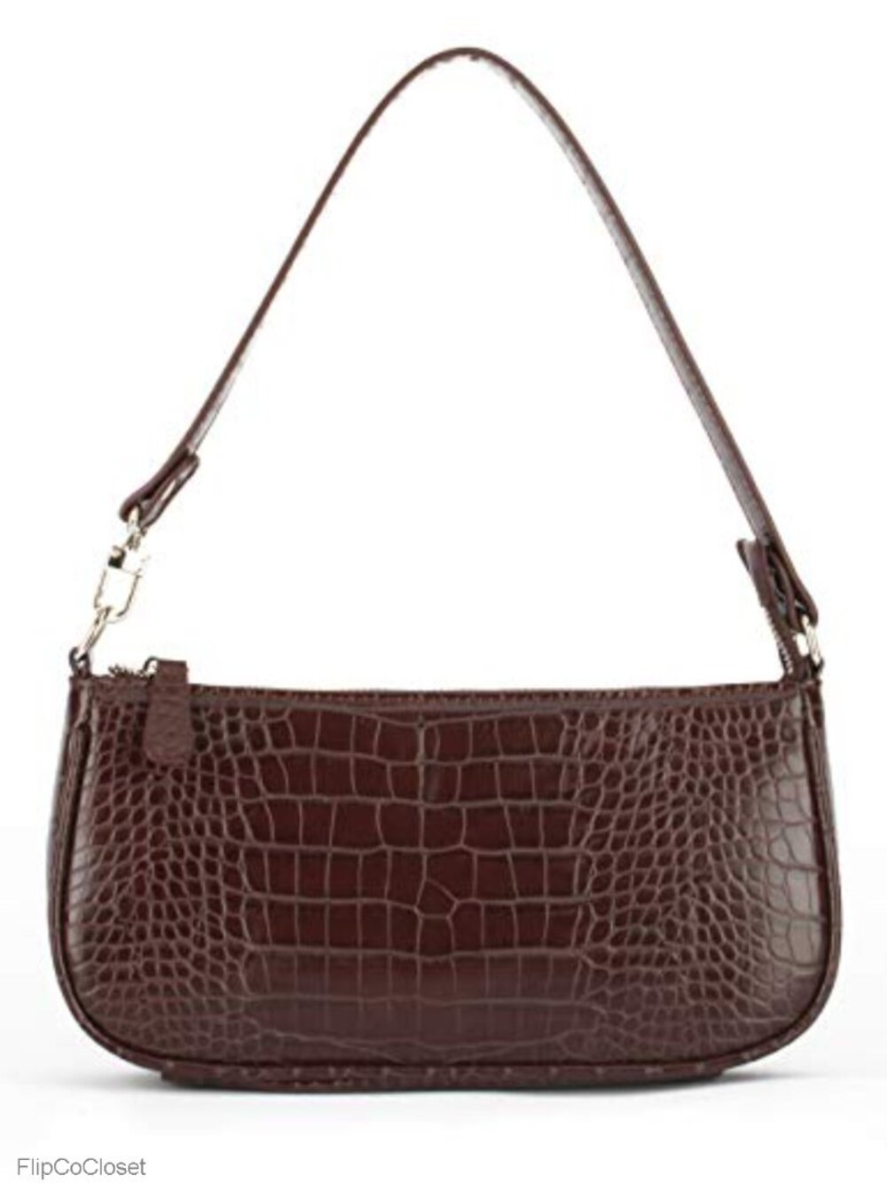 Faux Leather Crocodile Effect Retro Clutch Shoulder Purse Handbag